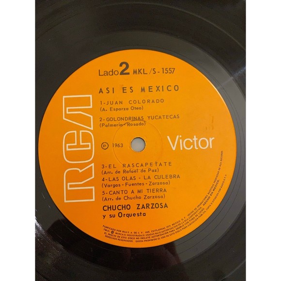 Asi Es Mexico Chucho Zarzosa Y Su Orquesta 1963 LP Import RCA MKS 1557 VG+ - Picture 7 of 7
